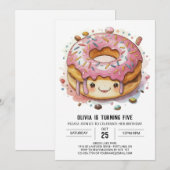 Leuke grillige donuts verjaardag kaart (Voorkant / Achterkant)