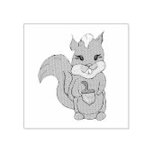 Leuke grillige eekhoorn met eikel rubberstempel (Afrduk)