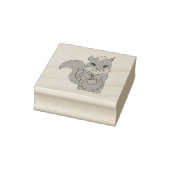 Leuke grillige eekhoorn met eikel rubberstempel (Stempel)