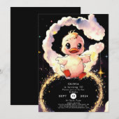 Leuke grillige eend verjaardag kaart (Voorkant / Achterkant)