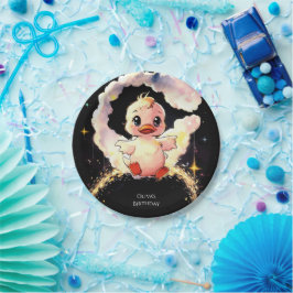 Leuke grillige eend verjaardag papieren bordje