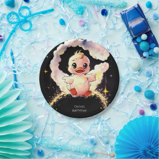 Leuke grillige eend verjaardag papieren bordje (Feest)