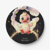 Leuke grillige eend verjaardag papieren bordje (Voorkant)