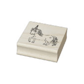 Leuke grillige eenhoorn rubberstempel (Stempel)