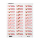 Leuke grillige Giraffe Rood Roze Stippen & Harten Etiket (Full Sheet)