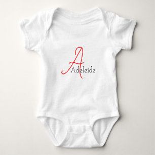 Leuke grillige Girly Script Monogram en Naam Romper