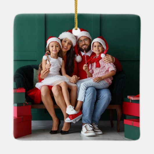 Leuke grillige hand getrokken boog Kerstmis Keramisch Ornament (Achterkant)