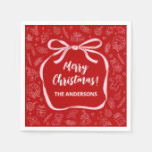 Leuke grillige hand getrokken boog Kerstmis Servet (Voorkant)