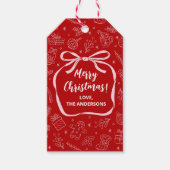 Leuke grillige hand getrokken kerstvakantie cadeaulabel (Voorkant)