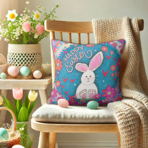 Leuke grillige Happy Easter Bunny Inspirivity Kussen