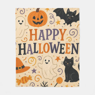 , leuke grillige Happy Halloween Fleece Deken