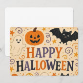 , leuke grillige Happy Halloween Kaart (Voorkant / Achterkant)