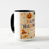 , leuke grillige Happy Halloween Mok (Voorkant links)