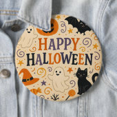 , leuke grillige Happy Halloween Ronde Button 6,0 Cm (In situ)