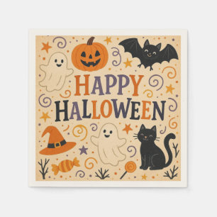 , leuke grillige Happy Halloween Servet