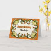 Leuke grillige herfst bloem power CC0261 Verjaarda Kaart (Gele Bloem)