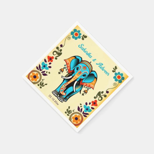 Leuke grillige Indiase bruiloft olifant Servet (Hoek)