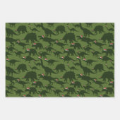 Leuke & grillige kerstvakantie Groene dinosaurus Inpakpapier Vel (Voorkant 2)