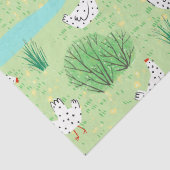 Leuke grillige kip weide groen veld kippen tissuepapier (Detail)
