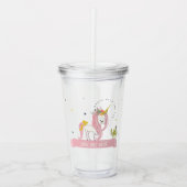 Leuke grillige magische eenhoorn roze prinses Kind Acryl Drinkbeker (Voorkant)