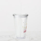 Leuke grillige magische eenhoorn roze prinses Kind Acryl Drinkbeker (Rechts)
