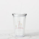 Leuke grillige magische eenhoorn roze prinses Kind Acryl Drinkbeker (Achterkant)