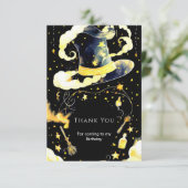 Leuke grillige magische tovenaar verjaardag bedankkaart (Staand voorkant)