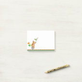 Leuke grillige neushoorn op een unicycle art post post-it® notes (Op bureau)