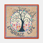 Leuke grillige omhelzen Life Tree Inspirivity Magneet (Voorkant)