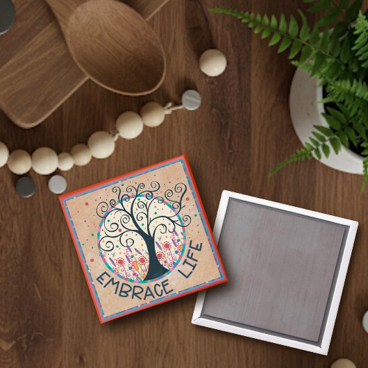 Leuke grillige omhelzen Life Tree Inspirivity Magneet