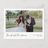 Leuke grillige Onze eerste Kerstmisfoto Briefkaart (Voorkant)