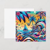 Leuke grillige psychedelische zeilboot (Voorkant / Achterkant)