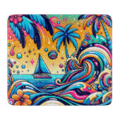 Leuke grillige psychedelische zeilboot snijplank (Voorkant)