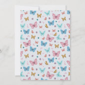 Leuke grillige roze vlinder meisjes Baby shower Kaart (Achterkant)