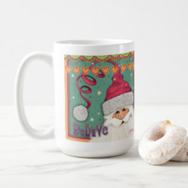 Leuke grillige Santa Girly Pink Geloof Koffiemok