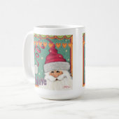 Leuke grillige Santa Girly Pink Geloof Koffiemok (Voorkant links)