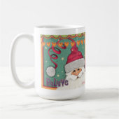 Leuke grillige Santa Girly Pink Geloof Koffiemok (Links)