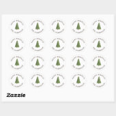 Leuke grillige versierde kerstboom ronde sticker (Vel)