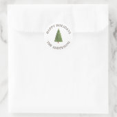 Leuke grillige versierde kerstboom ronde sticker (Tas)