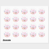Leuke grillige vlinder meisjes roze Baby shower Ronde Sticker (Vel)