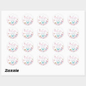 Leuke grillige vlinder meisjes roze Baby shower Ronde Sticker (Vel)