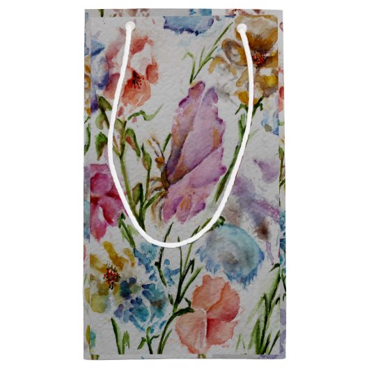 Leuke grillige vlinders en bloemen klein cadeauzakje (Achterkant)