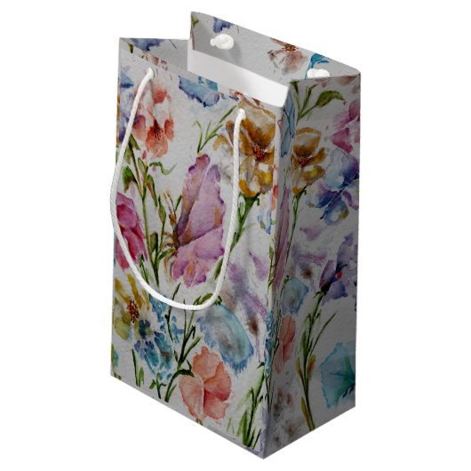Leuke grillige vlinders en bloemen klein cadeauzakje (Achterkant Gekanteld)