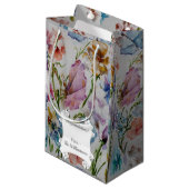 Leuke grillige vlinders en bloemen klein cadeauzakje (Voorkant Gekanteld)
