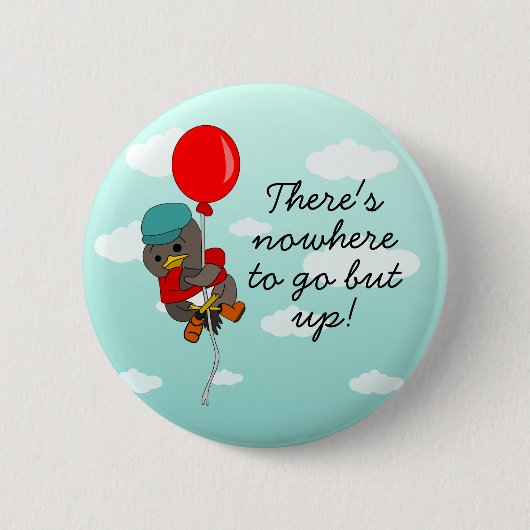 Leuke grillige vogel & Motivatie citaat Ronde Button 5,7 Cm (Voorkant)