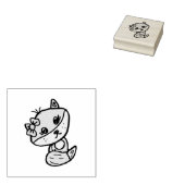 Leuke grillige vos met boog rubberstempel (Gestempeld)