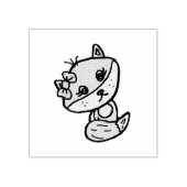 Leuke grillige vos met boog rubberstempel (Afrduk)