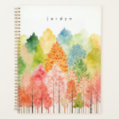 Leuke grillige Waterverf pastelbomen Planner (Voorkant)