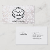 Leuke grillige witte glitter bokeh visitekaartje (Voorkant / Achterkant)