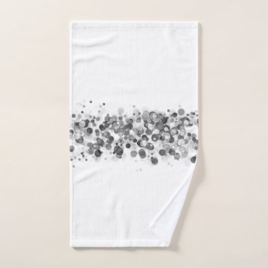 Leuke grillige zilveren zwarte cirkels op witte ha bad handdoek (Handdoek)